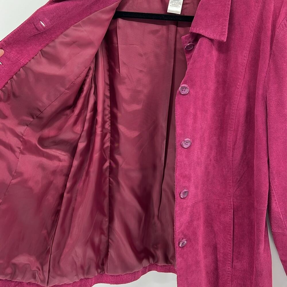 Pendleton Button Down Suede Leather Jacket - Plum… - image 5